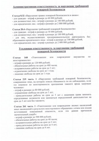 Правила пожарной безопасности в летний пожароопасный период