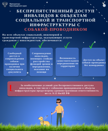 Беспрепятственный доступ инвалидов к объектам социальной и транспортной инфраструктуры с собакой-проводником